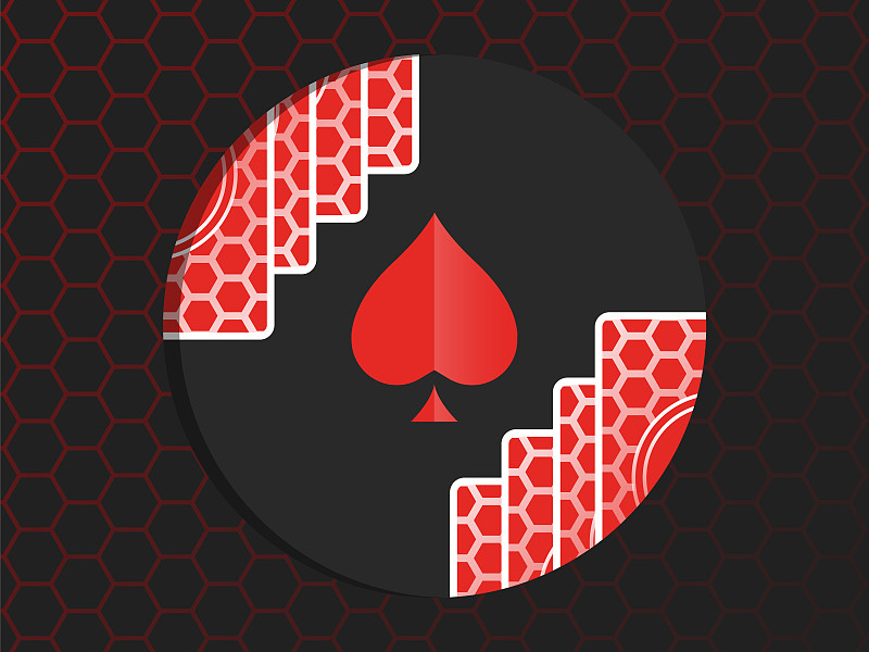 黑桃Ace牌游戏碳背景插图图标向量