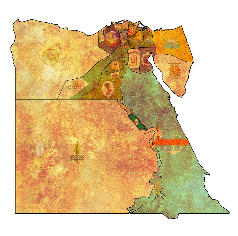 埃及行政区划地图上的索哈旗