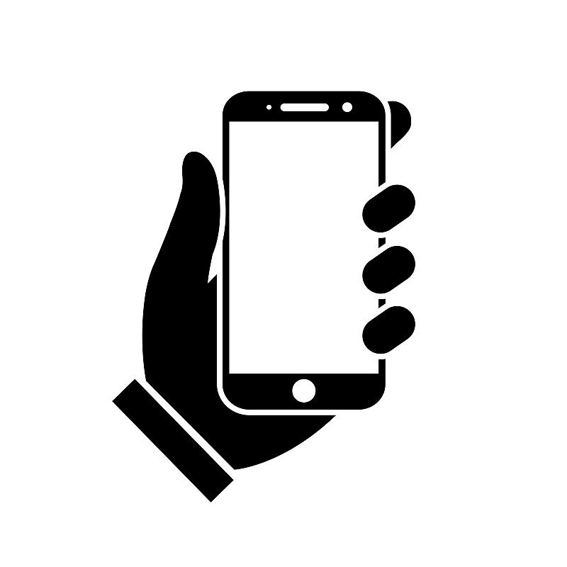 Human hand holding smartphone. Phone holding flat 
