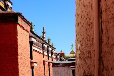 德瓦贾-胜利的旗帜和莲花-扎什伦布寺。Shigatse-Tibet。1708