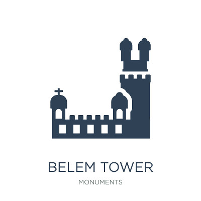 belem tower icon vector on white background, belem
