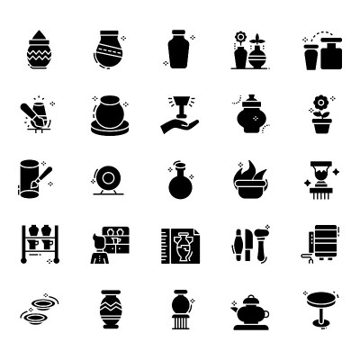 Pottery Glyph Icons Pack