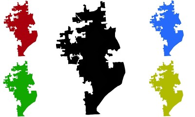 伊利诺斯州皮奥里亚市的剪影地图