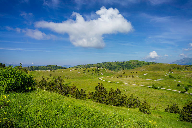 意大利阿布鲁佐格兰萨索自然公园的山景