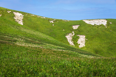 沙质山坡，Rebun岛，日本
