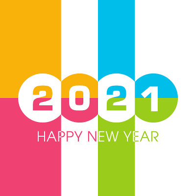 2021年新年快乐文本设计向量。