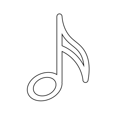 现代设计音乐音符平面图标的电台应用程序和网站