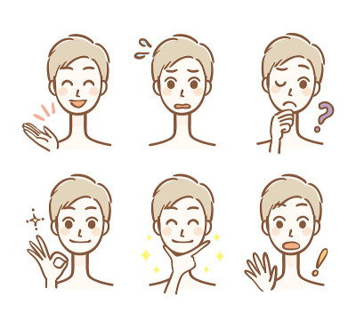 Men's facial expression set