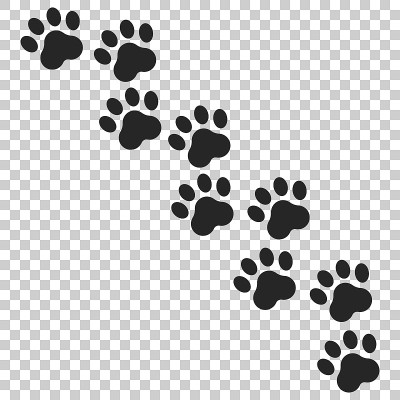 爪打印矢量图标。狗或猫爪印插图。动物剪影。