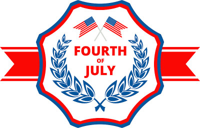 美国独立日平面矢量图标。7月4日庆祝派对。