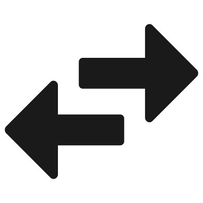 Exchange black arrow vector flat icon
