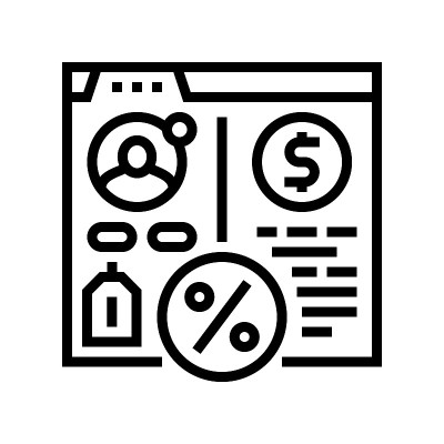 贷款金融线图标矢量插图