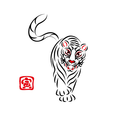 白虎白虎插画日本传统表演艺术歌舞伎舞台化妆熊田设计矢量白虎插画。日本传统表演艺术。歌舞伎舞台妆。Ku