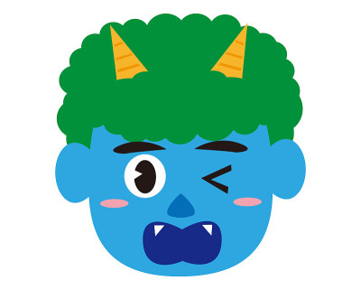 恶魔矢量插图。日本妖称为“鬼”，可以用于setsubun。节务节是日本的传统节日，是日本冬天结束的节