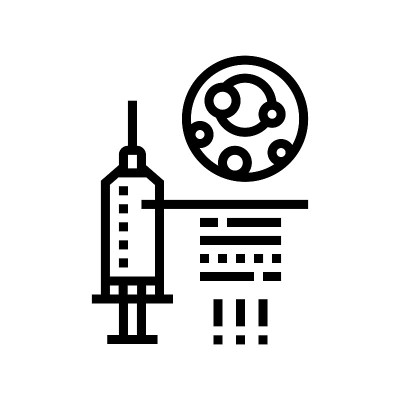 注射器治疗痛风疼痛线图标矢量插图