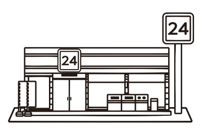 一个便利商店孤立矢量插图。
