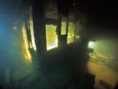 Famous wreck ship Fujikawa maru in Truk lagoon
