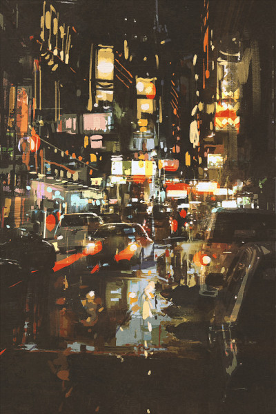 城市街道夜景