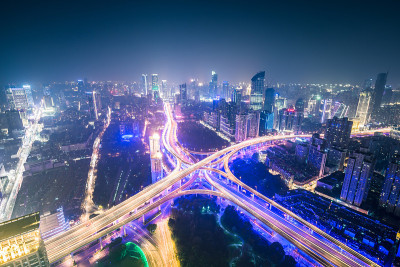 上海延安高架路夜间