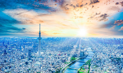 东京市中心的鸟瞰图