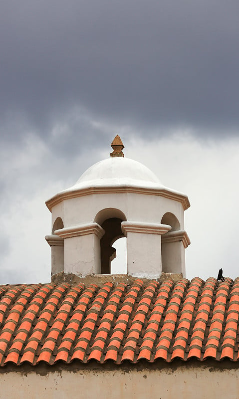 玻利维亚国家铸币厂(Casa de la Moneda)建筑屋顶细节，位于玻利维亚波托西的历史中心。