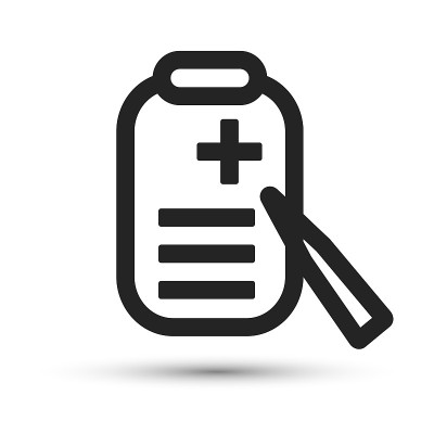 一个医疗处方图标矢量医疗元素的时尚设计。移动概念和网络应用的简单象形图。矢量线医生空白图标孤立在白色