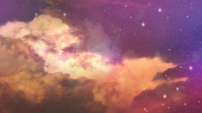 用云彩和星星抽象出多彩的天空