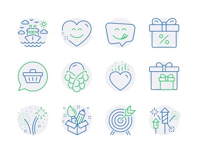 Holidays icons set. Included icon as Creativity, S