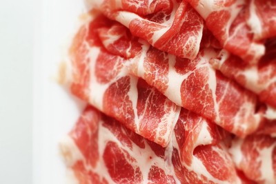 日本新鲜的切片猪肉