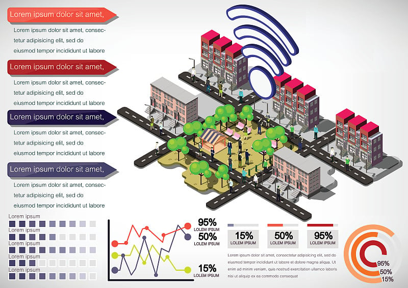 说明信息图形城市概念