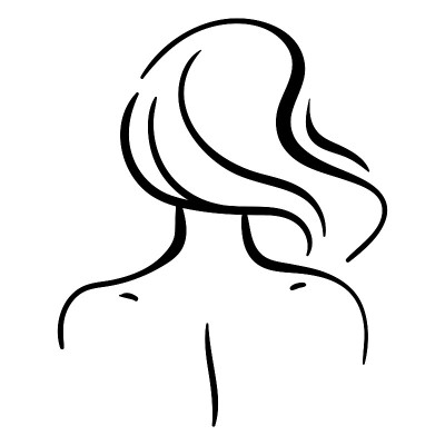 时尚肖像女人的头从背后