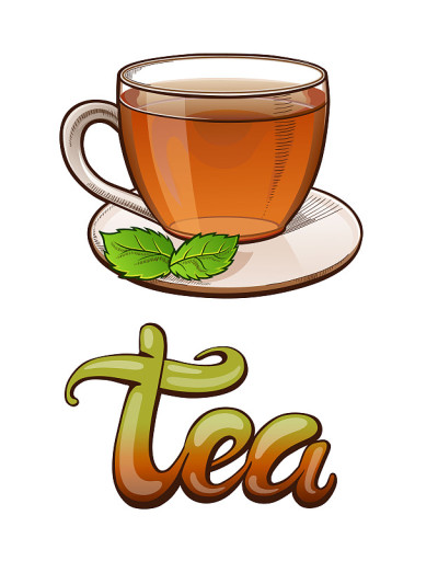 茶字和插图