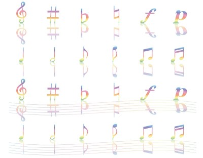 各种音乐符号集/插图材料(矢量插图)