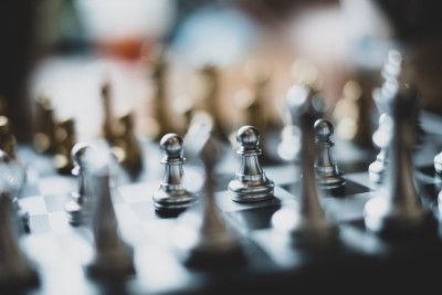 商业策划象棋人物管理或领导概念