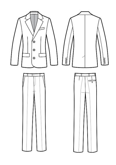 经典的男士商务套装。夹克和裤子。制服。