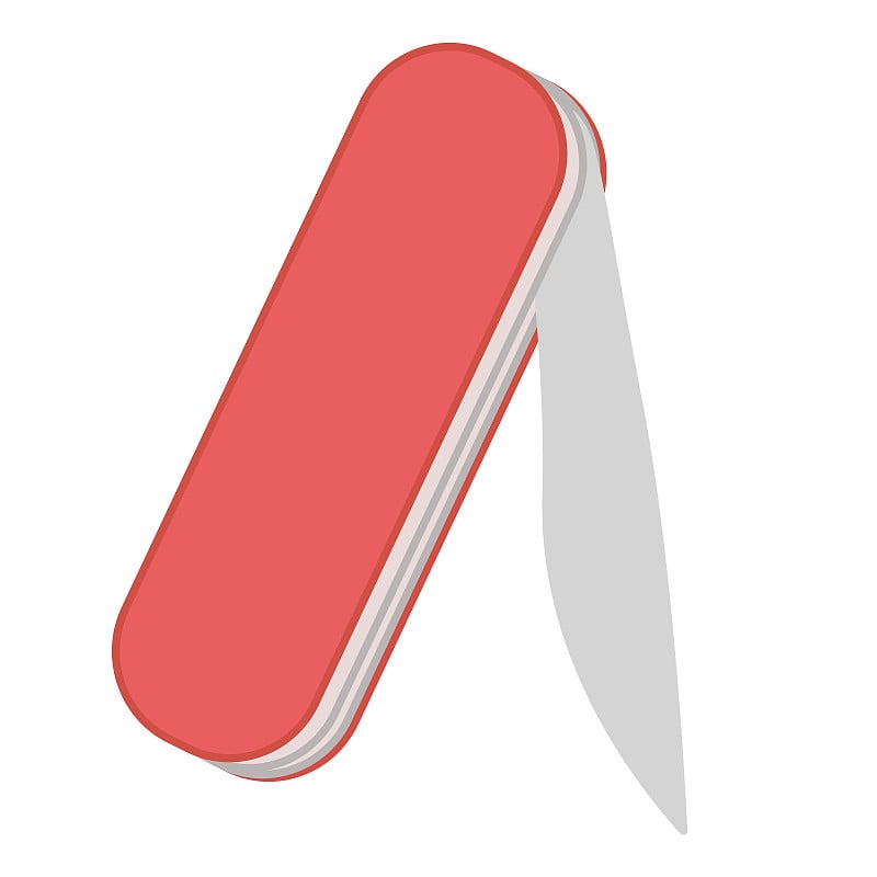 Pink jackknife flat illustration on white