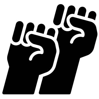 举起拳头图标，抗议相关矢量