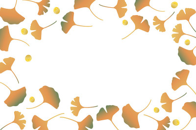 Ginkgo leaves illustration on white background