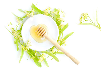 蜂蜜勺，蜂蜜和椴树花