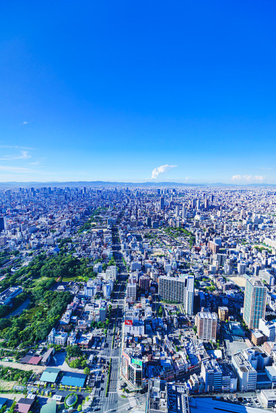 日本大阪市鸟瞰图