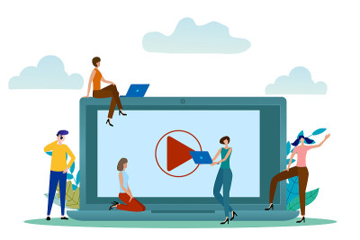 People using various gadgets