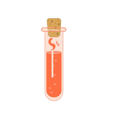 魔法药水试管在白色背景矢量插图