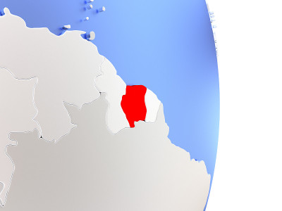 苏里南的优雅现代3D地球仪