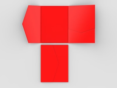 空白逼真的邀请信封模拟。3 d渲染插图。