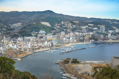 热海市温泉度假胜地的风景