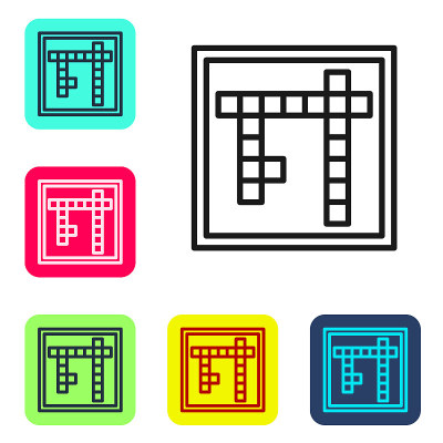 Black line Bingo icon isolated on white background