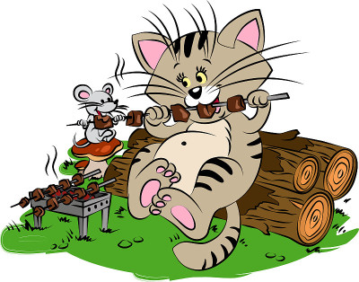 猫和老鼠吃羊肉串