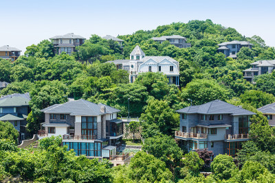 中国杭州的别墅群建筑风景