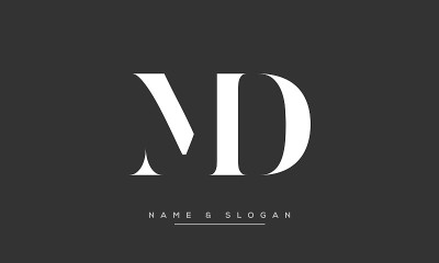 MD或DM字母抽象图标标识向量