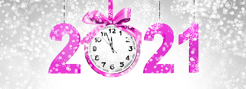 Happy New Year Background. Time to start 2021. 3d 